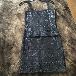 BCBG sequined belly baring mini dress